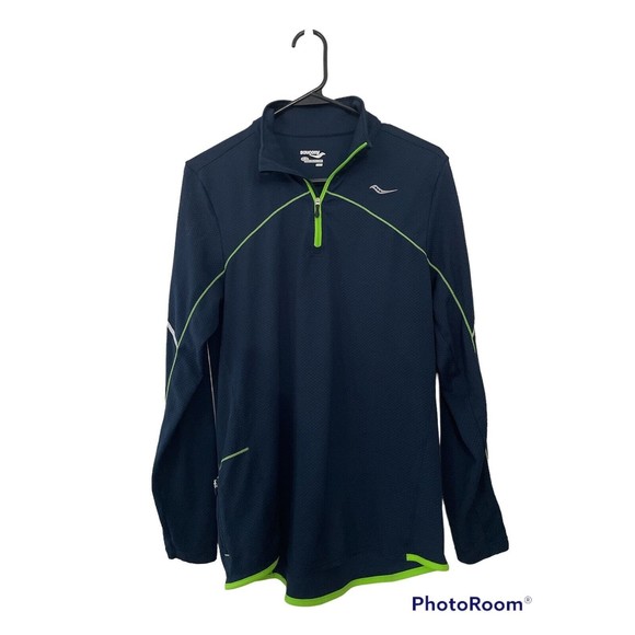 Saucony Other - Men's Saucony Long Sleeve, Quarter Zip Running Shirt - Breathable, Reflective